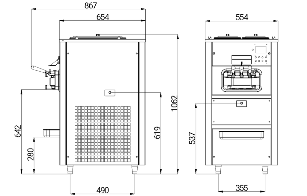 Fabricadora de soft Nutec S2 | dimensiones